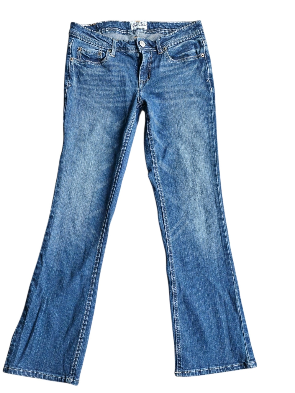 Aeropostale Chelsea Low Rise Bootcut Jeans Women's 5/6 Short Y2K Medium Wash